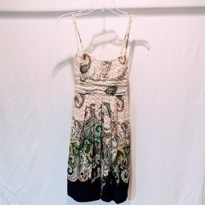I.N. San Francisco Green & Blue Paisley Summer Dress Sz 5
